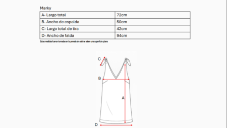Solero para atar tela lino twill broderie "MARKY" - Imagen 5