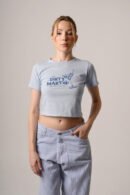 Remera corta algodon jersey peinado "MARTINI"