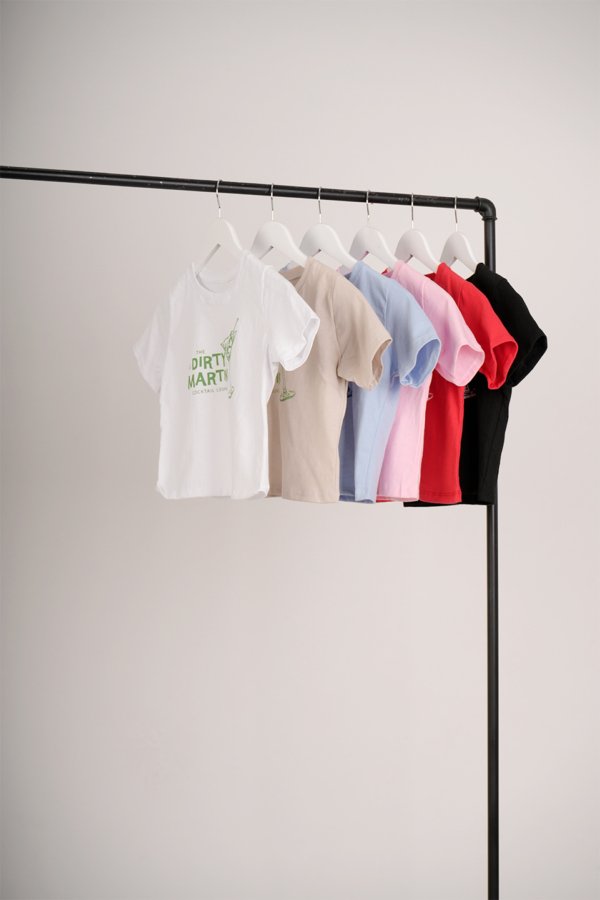 Remera corta algodon jersey peinado "MARTINI"