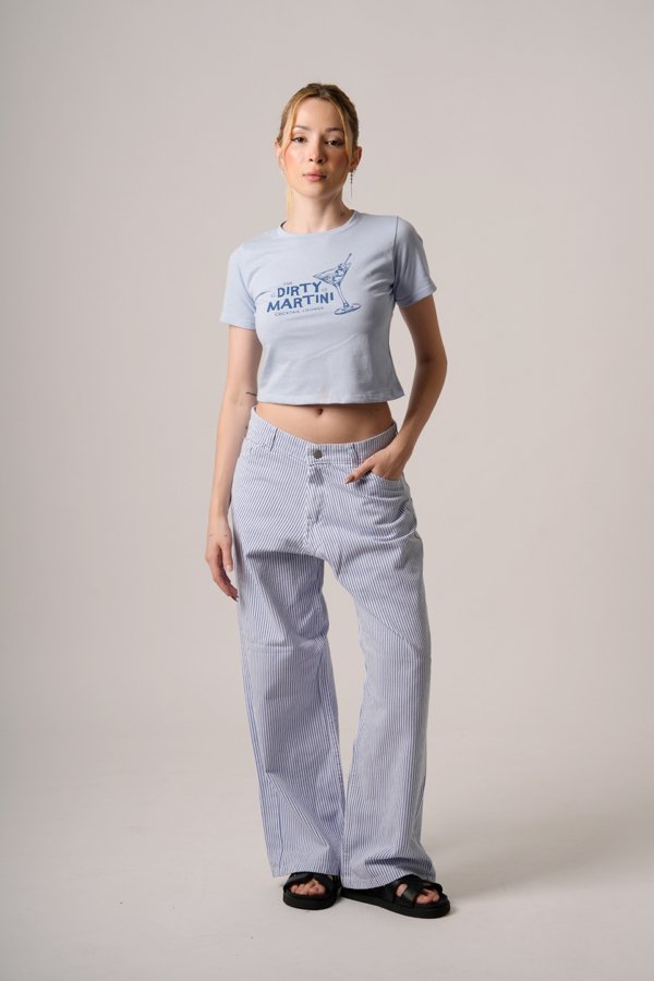 Remera corta algodon jersey peinado "MARTINI"