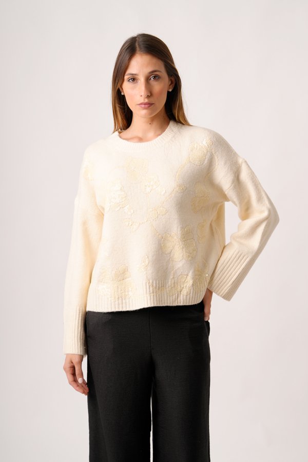 Sweater manga ancha con lentejuelas "MATILDE"