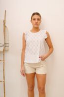 Musculosa con gota broderie punto flor "MOGAN"