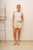 Musculosa con gota broderie punto flor "MOGAN"