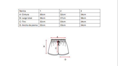 Short lino rayado con elastico y 3 botones "NERINA" - Imagen 5