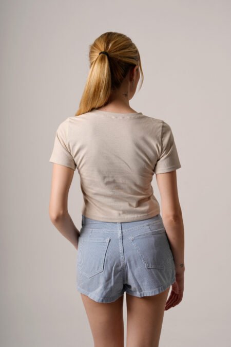 Remera corta algodon jersey peinado "PLAYA" - Imagen 4