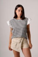 Musculosa merlina raya mediana mangas poplin "RALO"