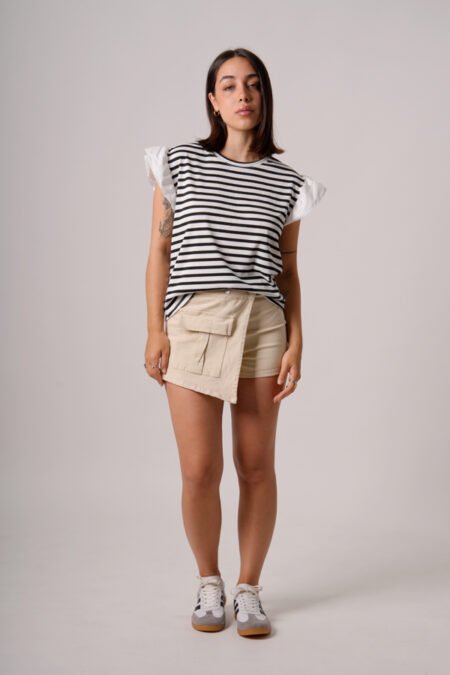 Musculosa merlina raya mediana mangas poplin "RALO" - Imagen 2