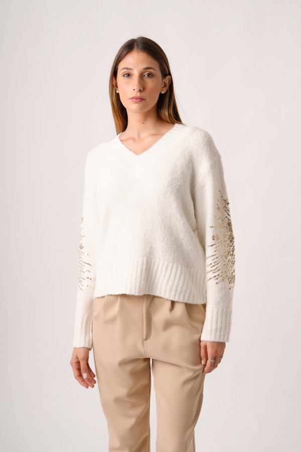 Sweater lentejuela en las mangas "REBECCA"
