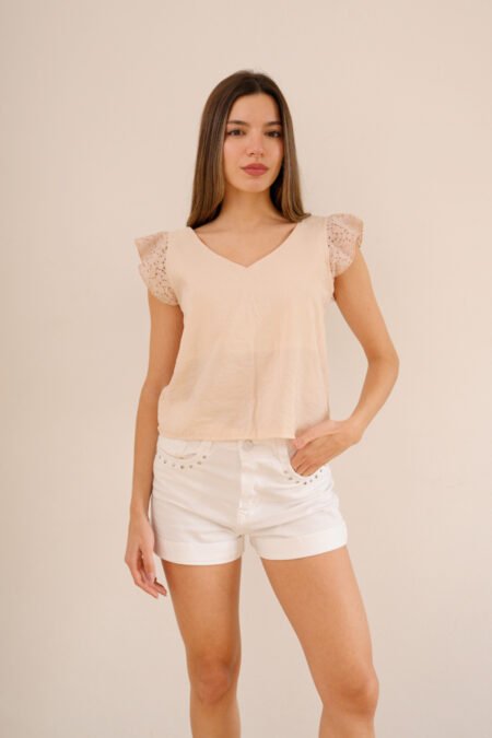 Musculosa cey premium manga broderie "SAVANNA" - Imagen 2