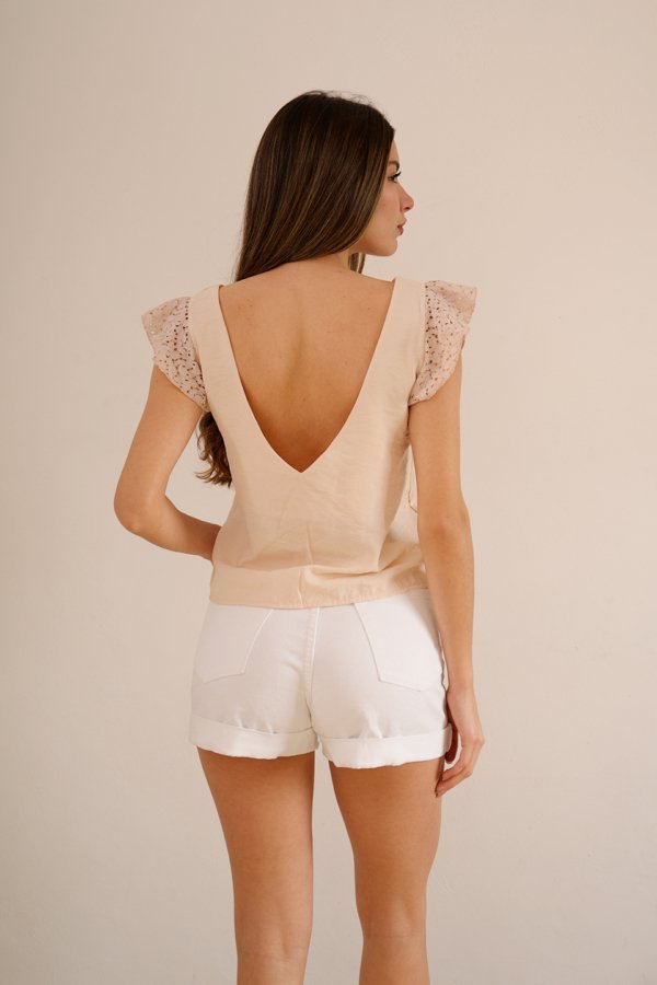 Musculosa cey premium manga broderie "SAVANNA"