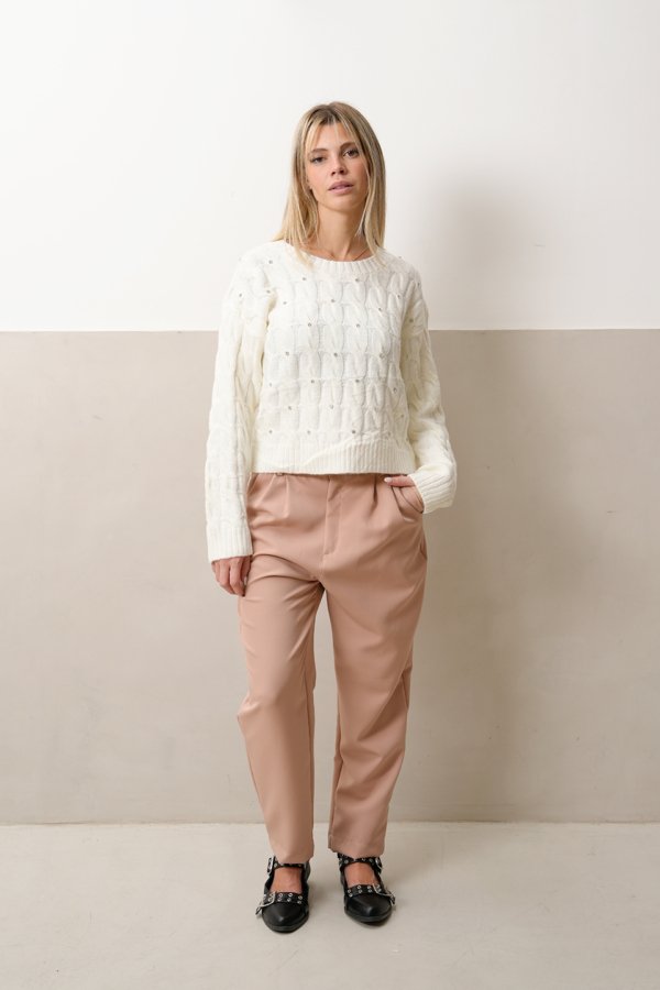Sweater corto con tachas "SIDNEY"