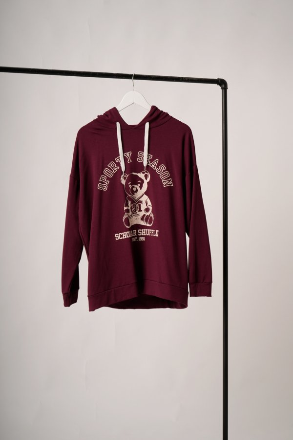 Maxibuzo rustico frizado con capucha "SPORTY"