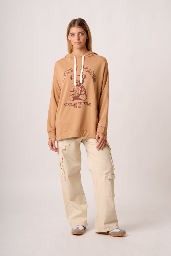 Maxibuzo rustico frizado con capucha "SPORTY"