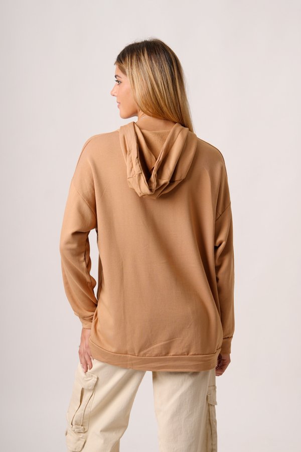 Maxibuzo rustico frizado con capucha "SPORTY"