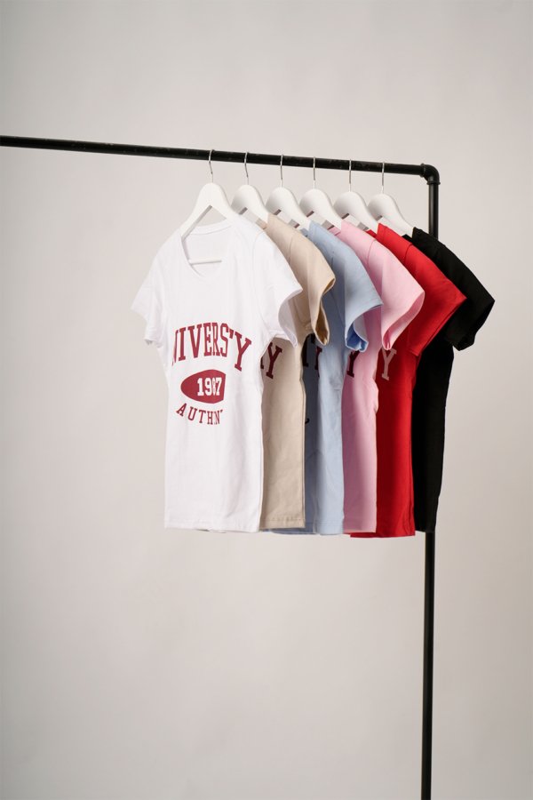 Remera manga corta jersey peinado "UNIVERSITY"