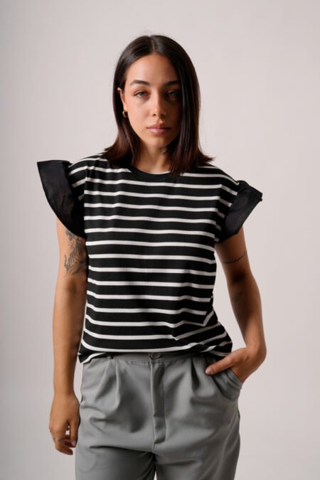 Musculosa merlina raya grueso mangas poplin "VEMBER"
