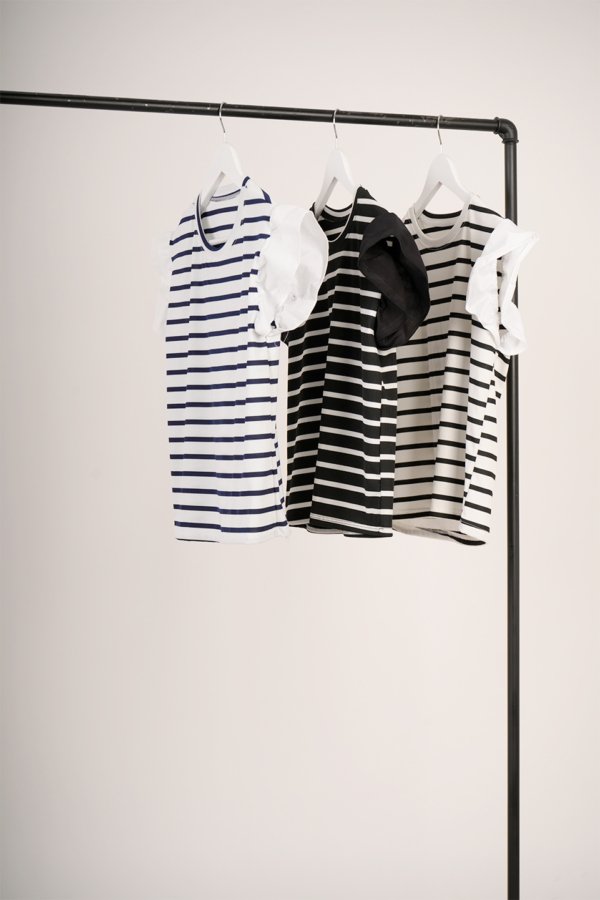 Musculosa merlina raya grueso mangas poplin "VEMBER"