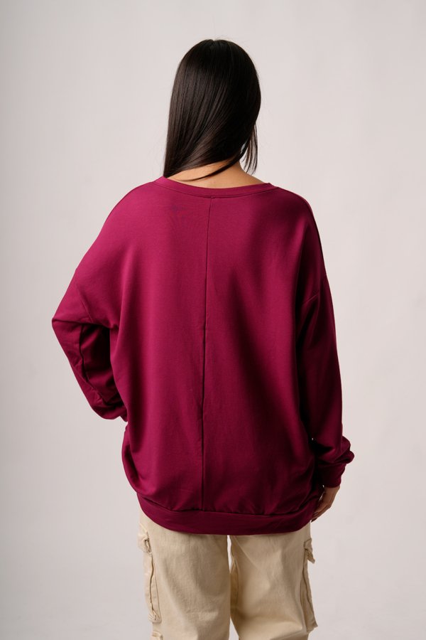 Maxibuzo rustico frizado cuello redondo "VENICE"