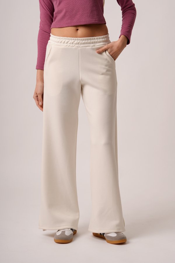 Palazzo wide leg scuba con tajo "VERO"