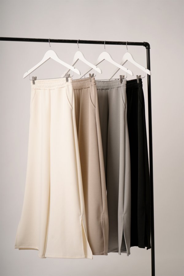 Palazzo wide leg scuba con tajo "VERO"