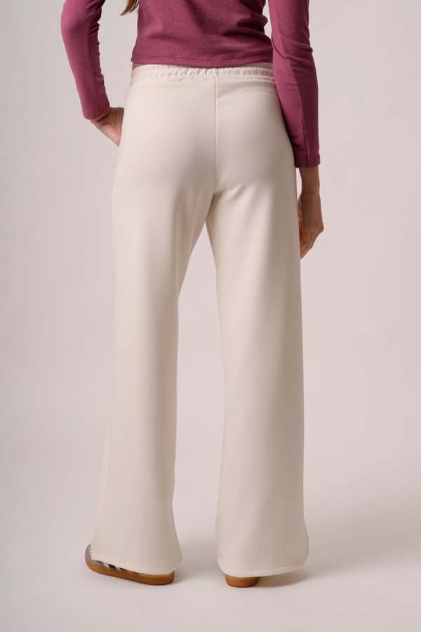 Palazzo wide leg scuba con tajo "VERO"