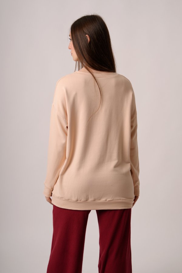 Maxibuzo rustico frizado cuello redondo "YANKEES"