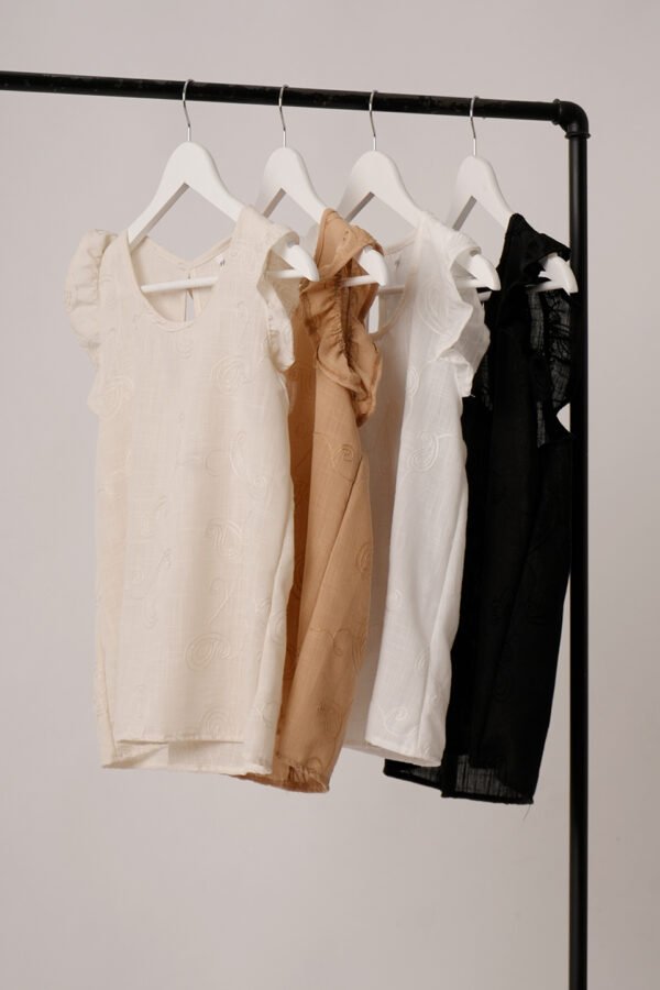Musculosa con gota tela lino broderie "NIMEA"