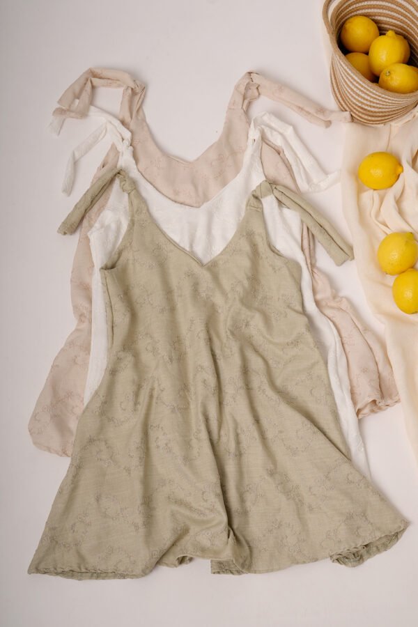 Solero para atar tela lino twill broderie "MARKY"