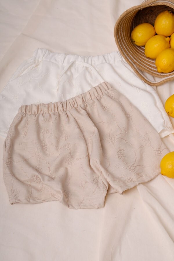 Short lino twill broderie "VIANNA"