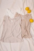Musculosa broderie punto tela flor grande "ELINA"