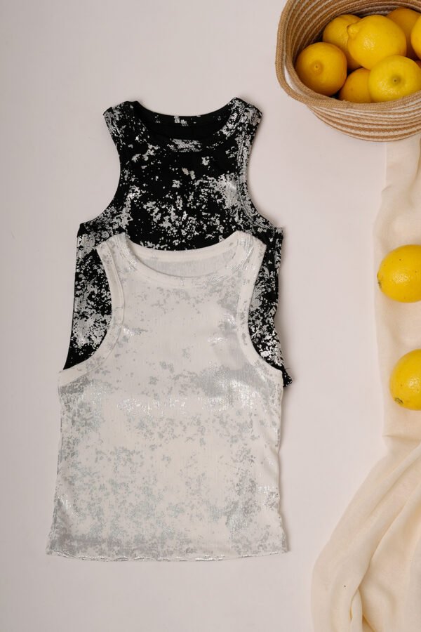 Musculosa basica ribb lurex vintage caico "MESH"