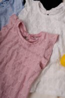 Musculosa gota con moño atras broderie crep "ANA"
