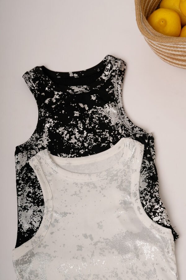 Musculosa basica ribb lurex vintage caico "MESH"