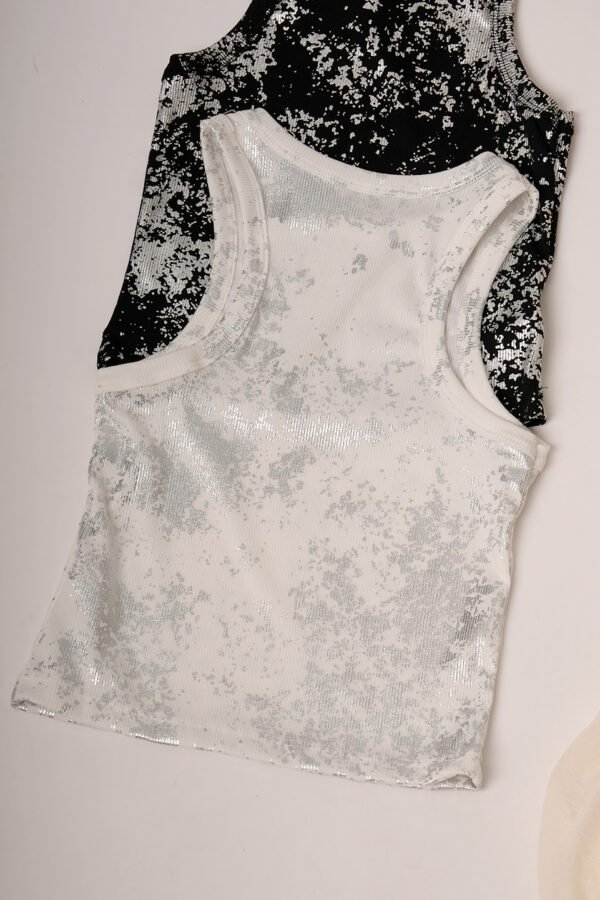 Musculosa basica ribb lurex vintage caico "MESH"