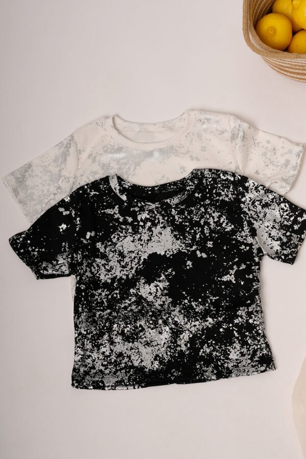 Top manga corta ribb lurex vintage "BENNY"