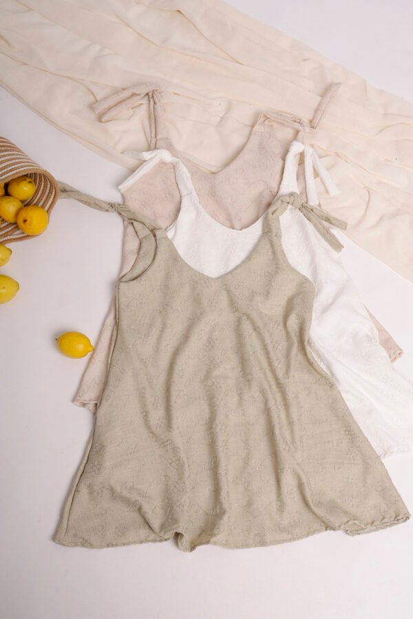 Solero para atar tela lino twill broderie "DRASS"
