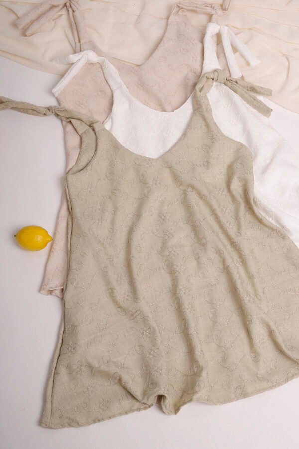 Solero para atar tela lino twill broderie "DRASS"