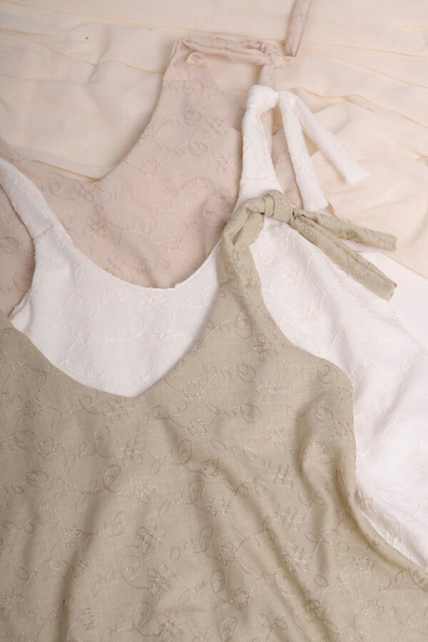 Solero para atar tela lino twill broderie "DRASS"