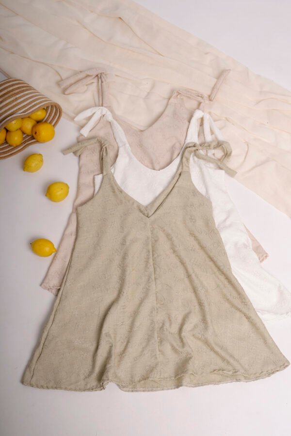 Solero para atar tela lino twill broderie "DRASS"