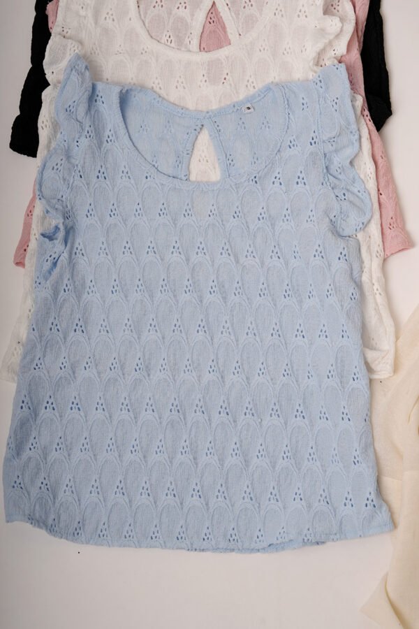 Musculosa con gota broderie crep "ELA"