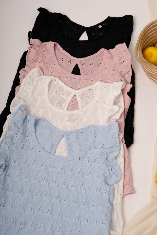 Musculosa con gota broderie crep "ELA"