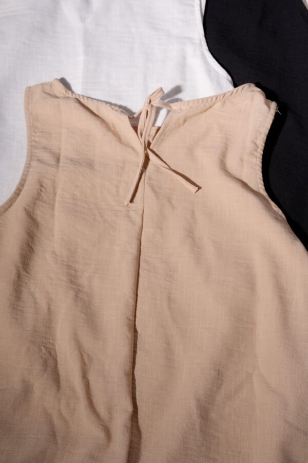 Solero lino camisero liso para atar atras "MIMI"