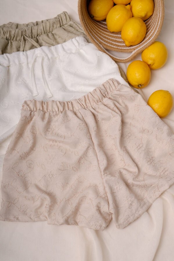 Short lino twill broderie "MIDO"