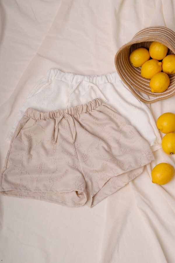 Short lino twill broderie "VIANNA"