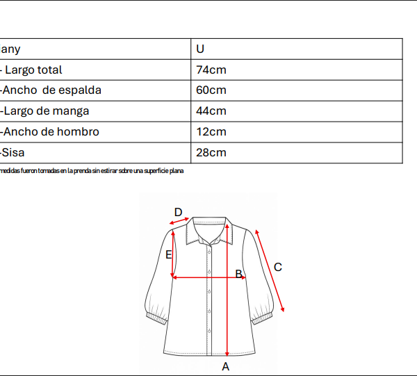 Camisa larga lino rayado manga fruncida "VIANY"