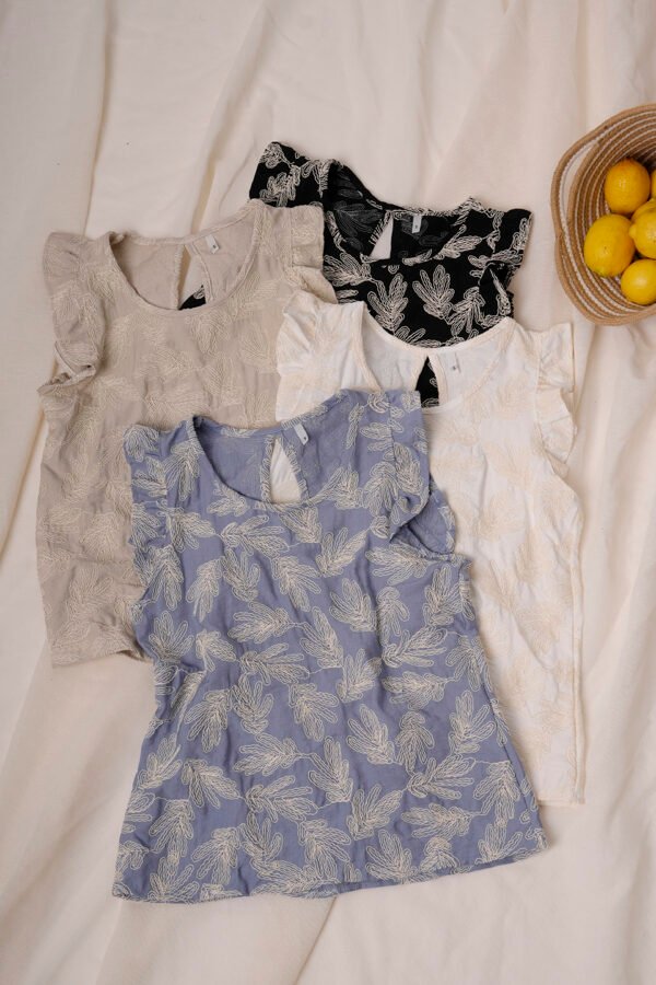 Musculosa gota lino broderie "GALU"