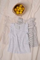 Musculosa Gota Poplin Con Broderie «MIA»