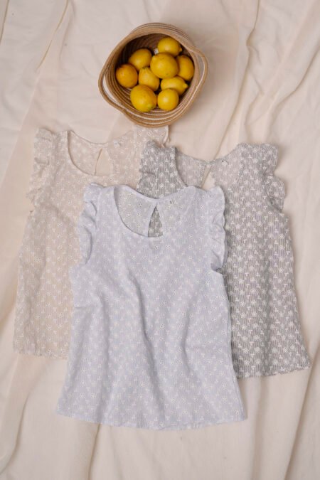 Musculosa Gota Poplin Con Broderie «MIA»