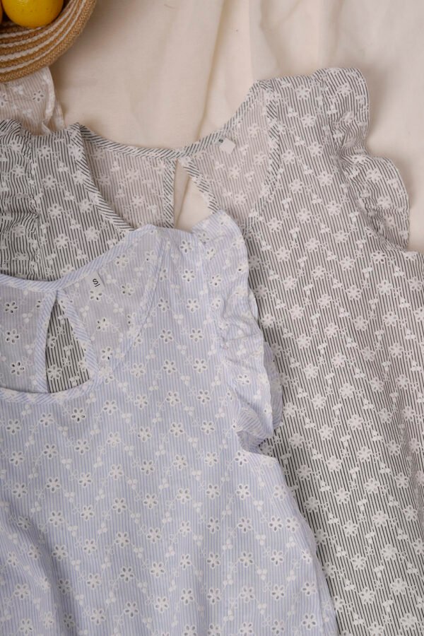 Musculosa Gota Poplin Con Broderie «MIA»