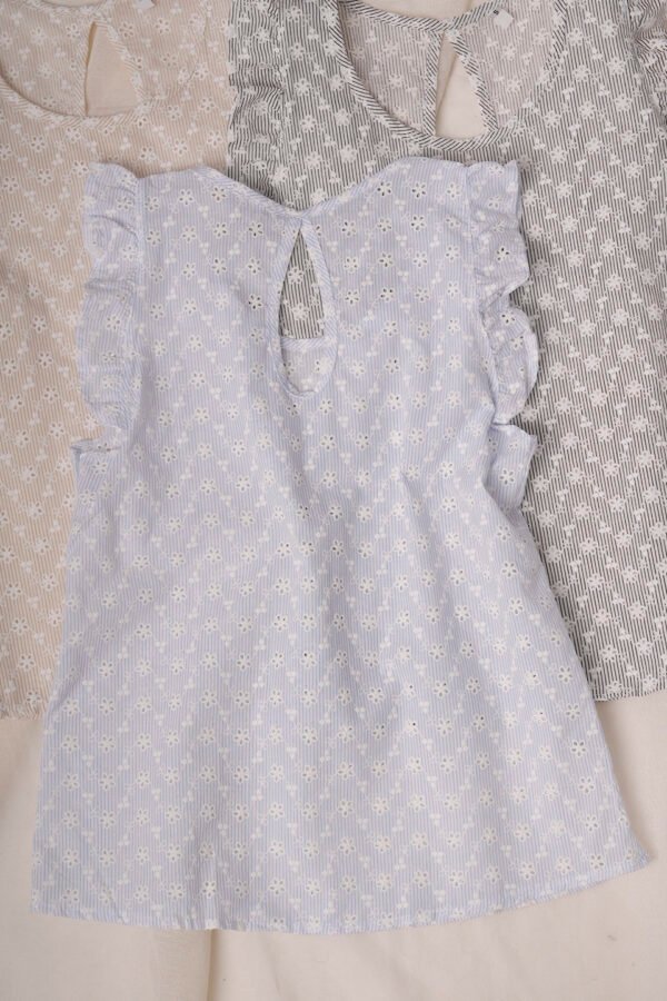 Musculosa Gota Poplin Con Broderie «MIA»